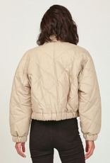 milky faux leather quilted jacket