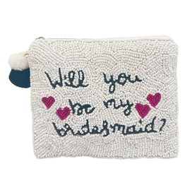 be my bridesmaid beaded coin pouch