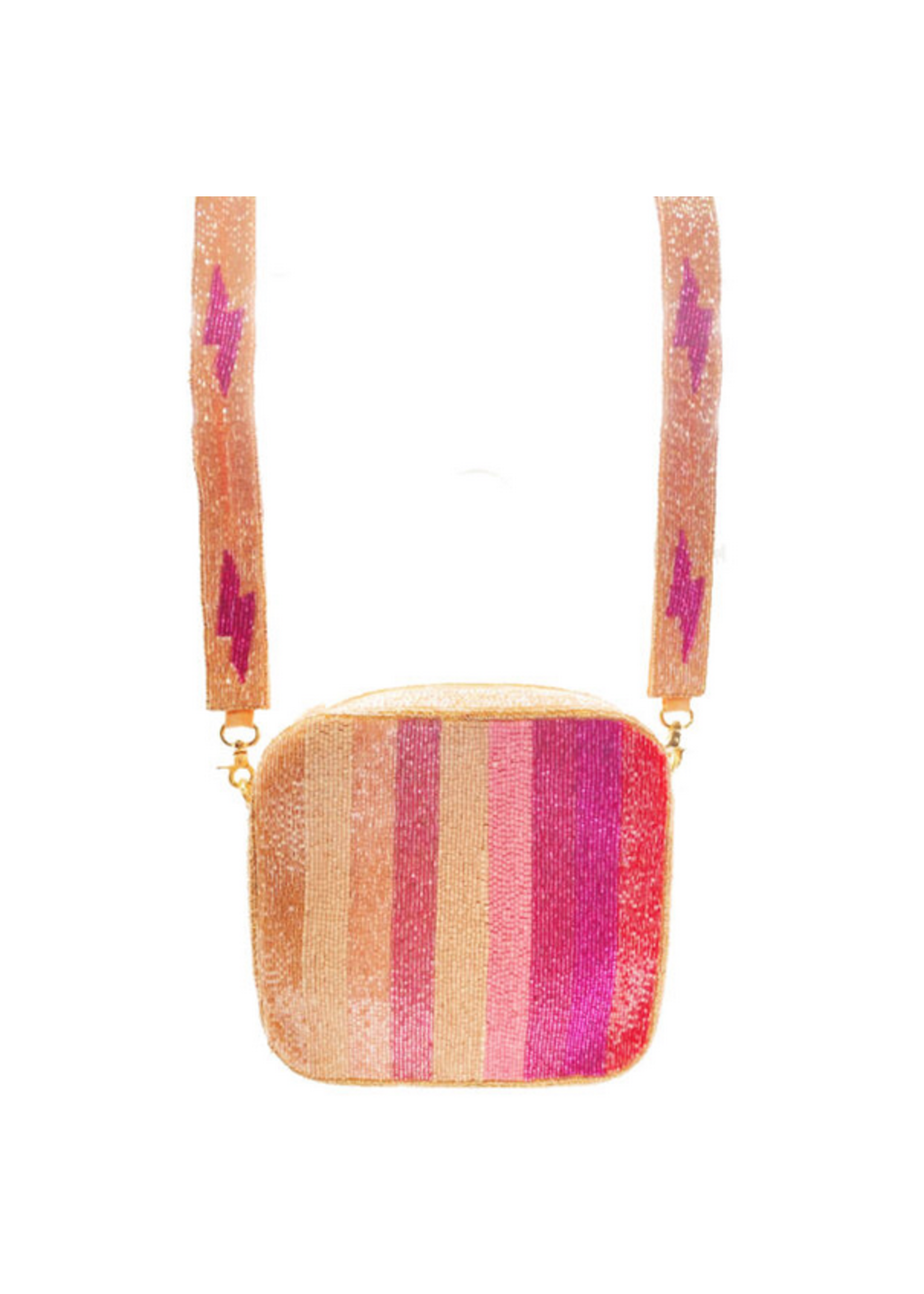 lachic designs pink ombre bolt beaded box bag
