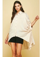 pinch high low button down top