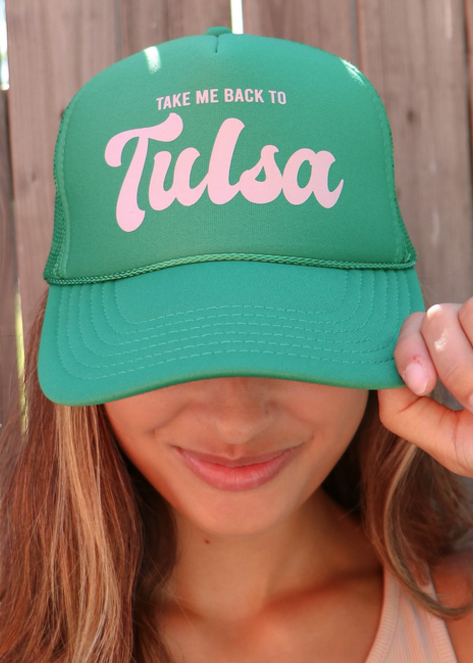 LivyLu take me to back tulsa trucker hat - green