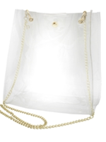 capri designs clear classic tote - gold