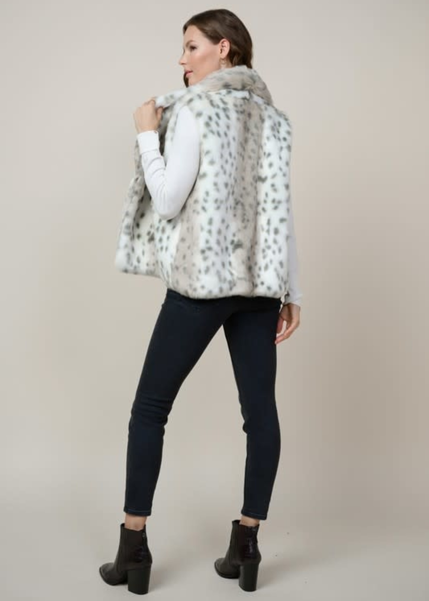 leopard faux fur vest
