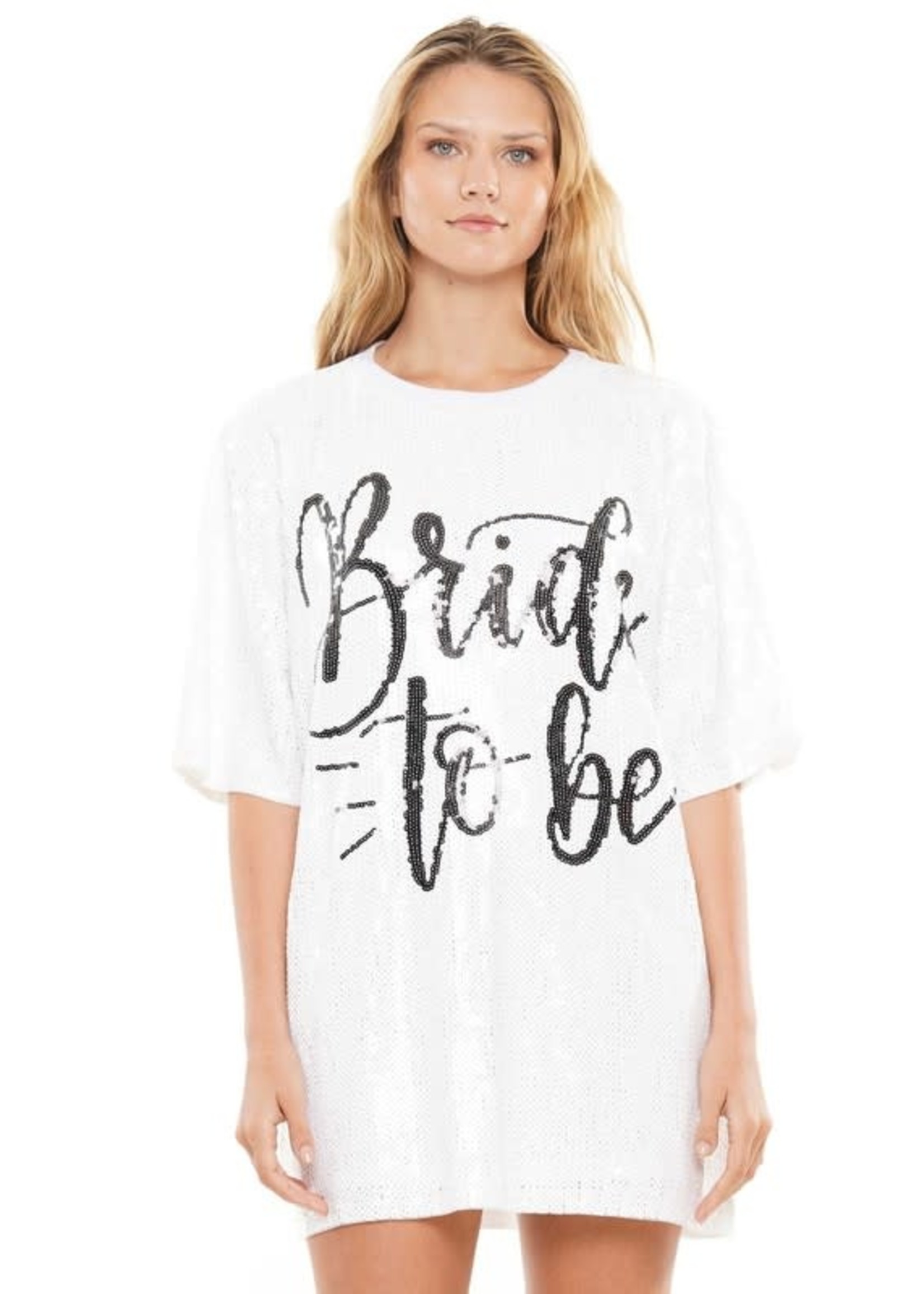 why dress bride to be sequin t shirt dress - one size