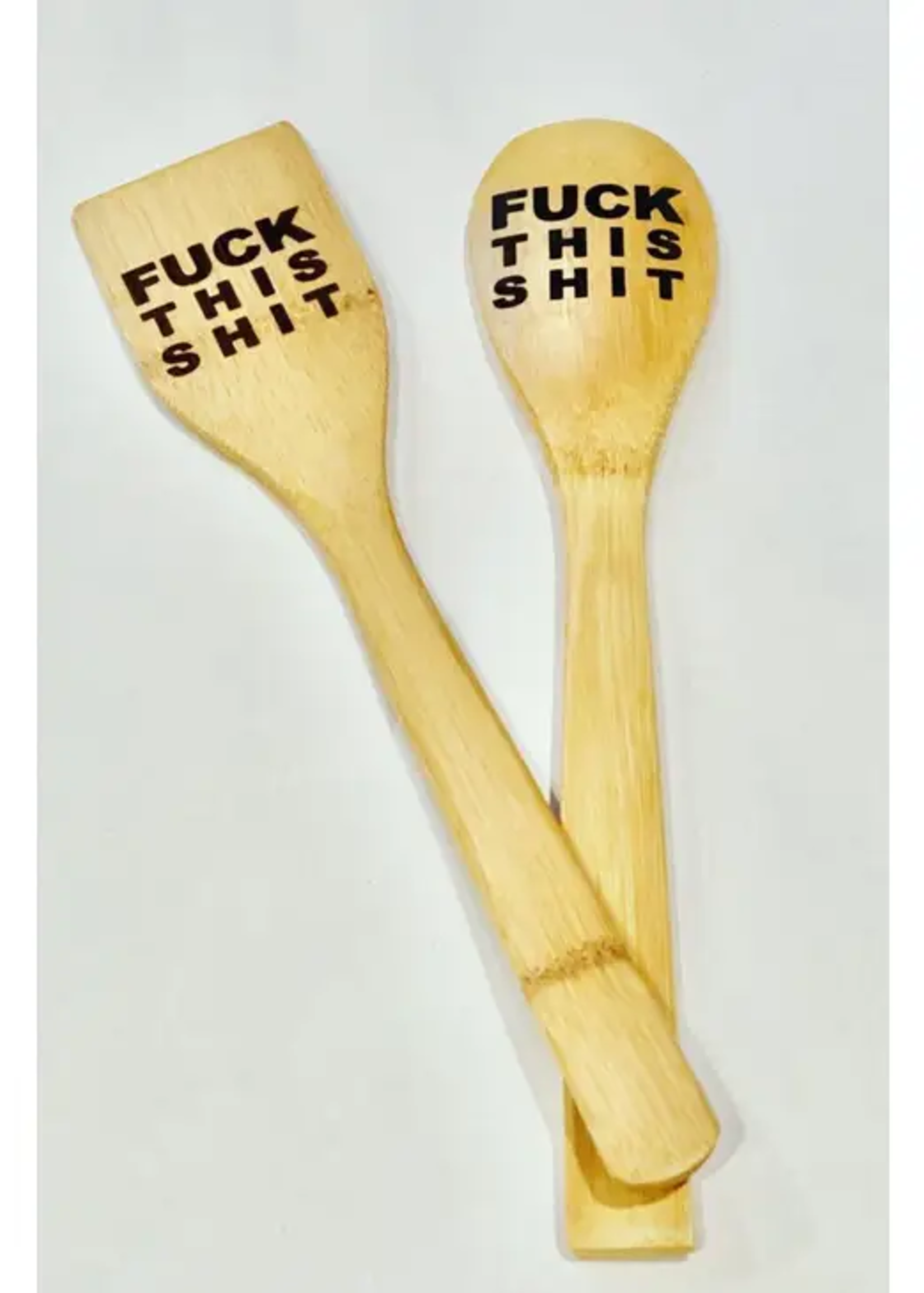 resinatebyks F*uck This Sh*t Bamboo Wood Spoon And Spatula