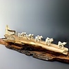 Dog Sled - Fossilized Mammoth Ivory Sculpture #130