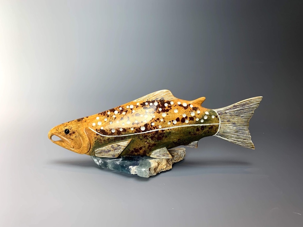 Salmon - Soapstone Sculpture #157