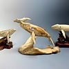 Helen - The Humpback Whale Carved from Fossilized Walrus Jawbone Sculpture #228