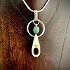 Chrysoprase and Fossil walrus ivory Pendant #247