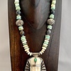 King Tut, Fossil Walrus Ivory, Turquoise Necklace #262
