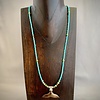 Turquoise and Fossil Mammoth Ivory Whale Fluke Necklace  #264