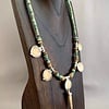 Spike Necklace - Fossil Walrus and Mammoth Ivory, Turquoise #272