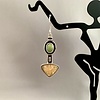 Chrysoprase and Fossil Walrus Ivory Earrings #283