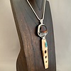 Amber, Turquoise, and Fossil Mammoth Ivory Pendant #287