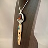 Amber, Turquoise, and Fossil Mammoth Ivory Pendant #287