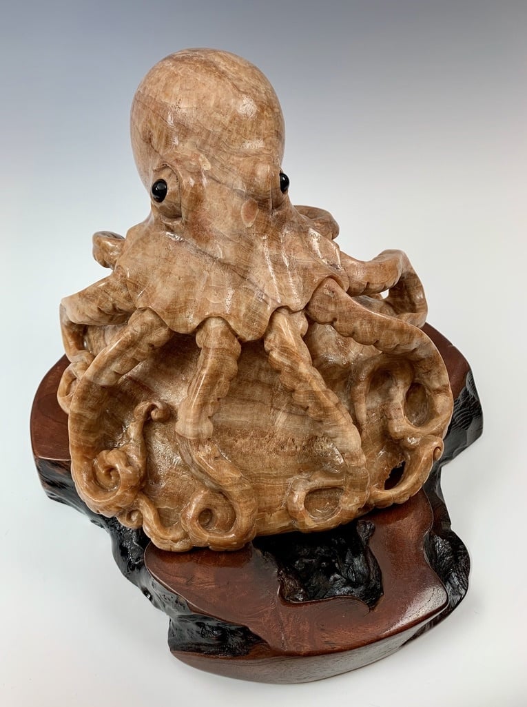 Octavius - Marble Octopus Sculpture #364