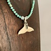 Turquoise, Ocean Jasper and Fossil Mammoth Ivory Whale Fluke Necklace #392