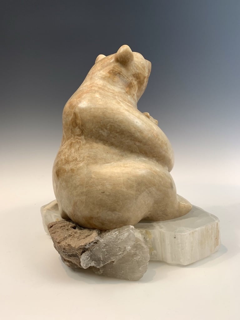 Mother Bear and Cub - Marble Sculpture #395
