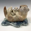 Sea Otter and Pup Soapstone Sculpture #410