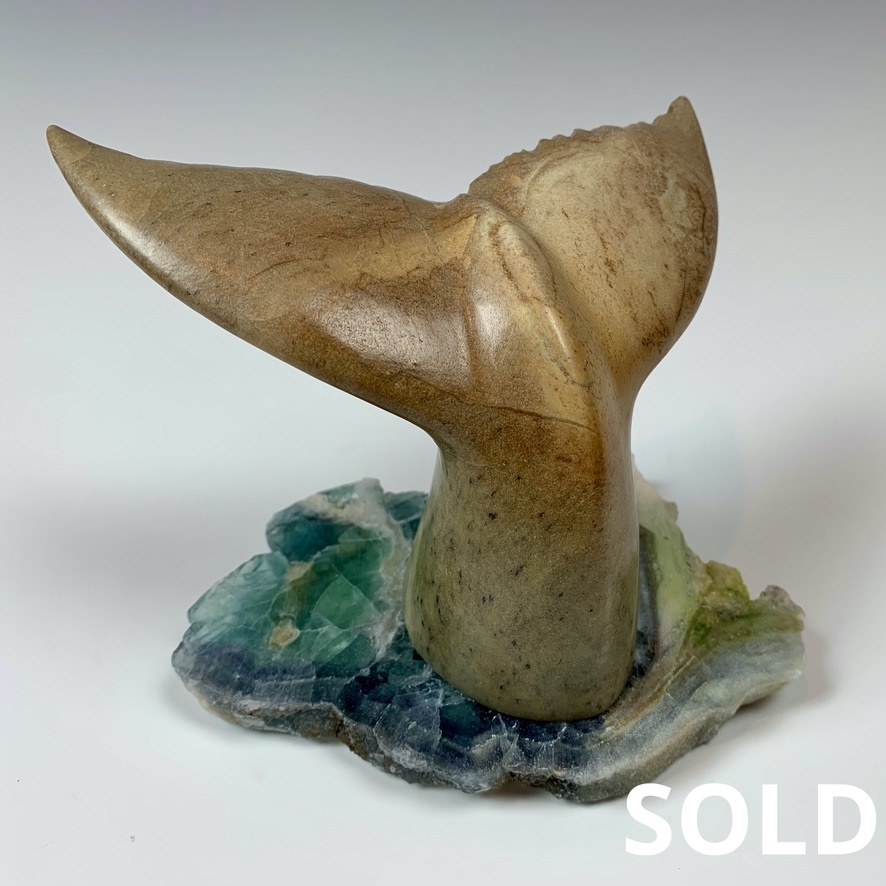 Whale Fluke - Soapstone Sculpture #327