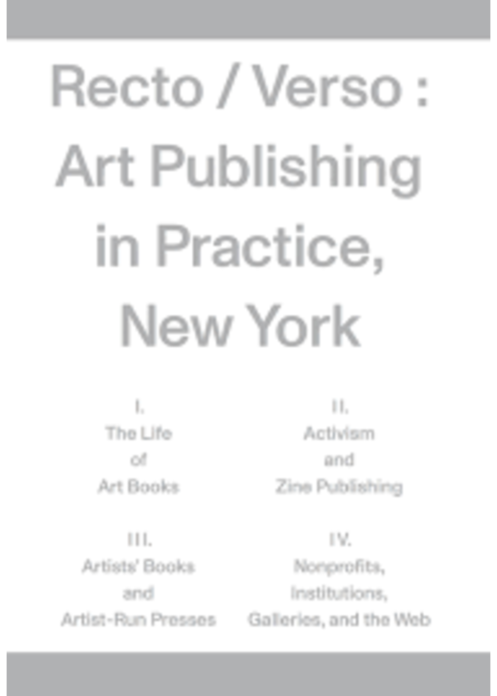 Hauser & Wirth Recto / Verso: Art Publishing in Practice, New York
