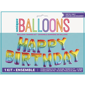 HAPPY BIRTHDAY - AIR ONLY FOIL BANNER KIT - RAINBOW