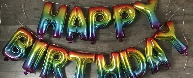 Happy Birthday Rainbow Foil Balloon Banner Kit