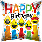 18" Happy Birthday Smiling Candles Foil Balloon