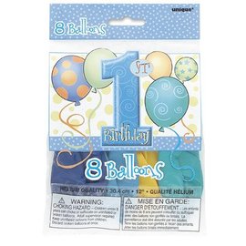 Latex 12" Balloons - 1ST Birthday Boy