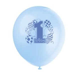 Latex 12" Balloons - 1ST Birthday Boy
