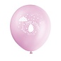 Latex 12" Balloons - Pink Umbrella & Elephants Baby Shower 8/pk