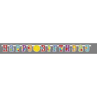 HAPPY BIRTHDAY Jumbo Jointed Banner with Number Stickers