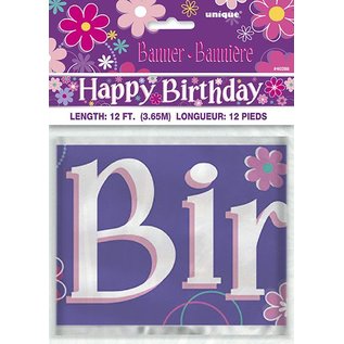 HAPPY BIRTHDAY Blossom Foil Banner
