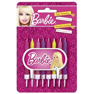 Barbie Cake Decoration with Birthday Candles & Holders