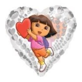 18" Dora The Explorer Clearly Love Heart Foil Balloon