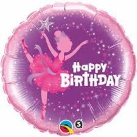 18" Happy Birthday Ballerina Foil Balloon