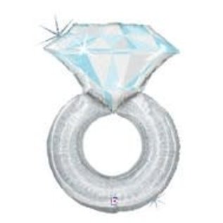27" Wedding Ring Holographic Foil Balloon