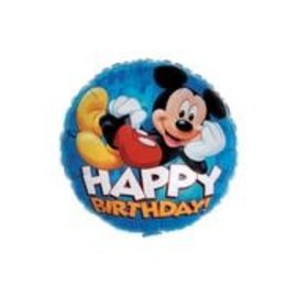 18" Mickey Mouse Happy Birthday Blue Foil Balloon