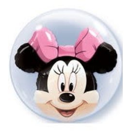 24" Minnie Mouse Head in Bubbles Foil Balloon