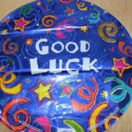 18" "Good Luck" Ribbons & Stars Foil Balloon