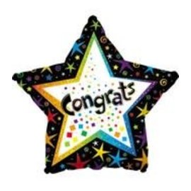 18" Congrats Star / Confetti Foil Balloon