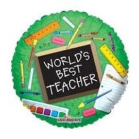 18" "Worlds Best Teacher" Foil Balloon