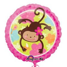 18" Monkey Pink Foil Balloon