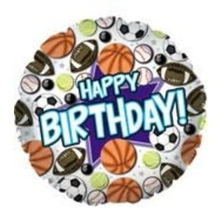 18" Happy Birthday Sports Foil Balloon
