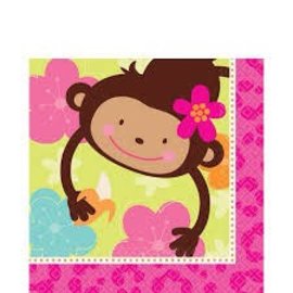 Monkey (Pink) Luncheon Napkins