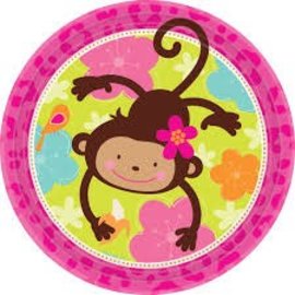 Monkey (Pink) 9" Plates