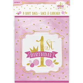 1st Birthday Pink & Gold Lootbags