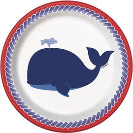 Nautical Whale 7" Plates