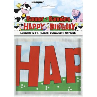 Farm Friends Foil Happy Birthday Banner