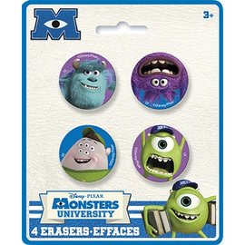 Monsters Inc. Erasers 4/pk